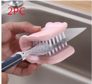 U-Shaped Knife And Cutlery Cleaner Brush Home Kitchen Cleaning Brushes Bristle Scrub Kitchen Washing - Mubimart