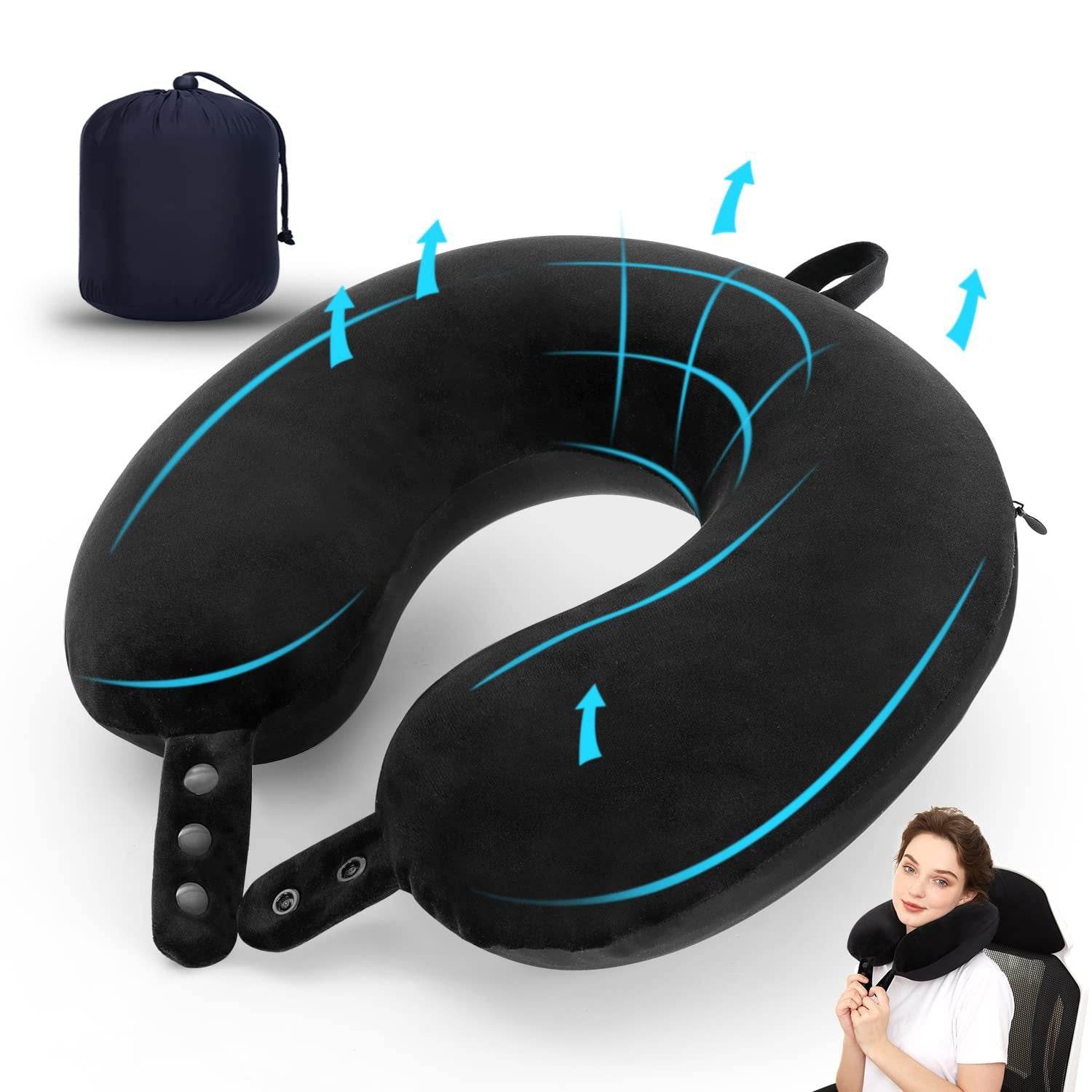 U Shaped Pillow Travel Neck Pillow Memory Foam - Mubimart