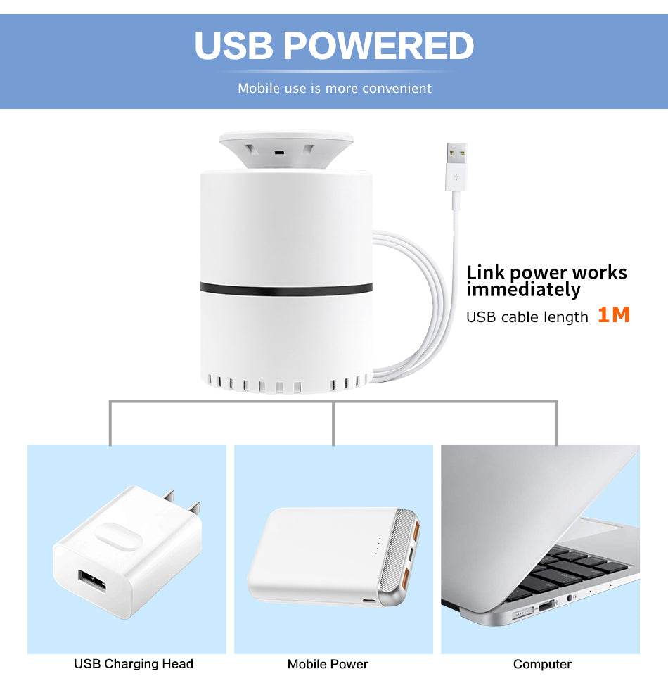 USB 5V Mosquito Killer Light Fly Killers Electric Insect Trap Lamp LED Bug Zapper UV LED Night Light Mosquito Repellent Lamp - Mubimart