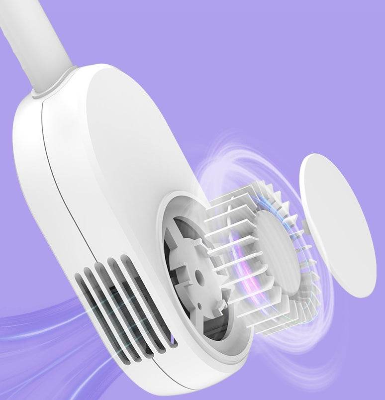 USB Electric Air Neck Fan Bladeless Hanging Neck Fan Air Cooler Outdoor Sports Rechargeable Neckband Fan - Mubimart