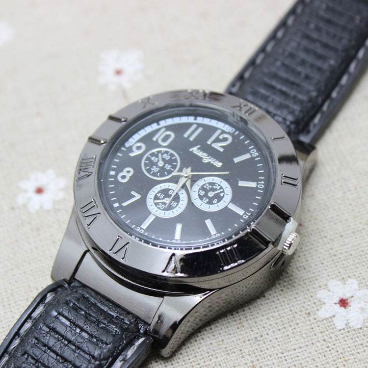 USB Electronic Cigarette Lighter Metal Men's Watch Lighter - Mubimart