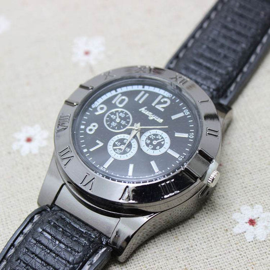 USB Electronic Cigarette Lighter Metal Men's Watch Lighter - Mubimart