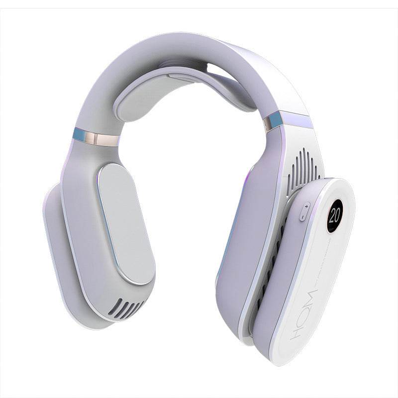 USB Portable Hanging Neck Fan Cooling Cooler Heater Heating Air Conditioner Neck Massager for Home Office, Travel - Mubimart
