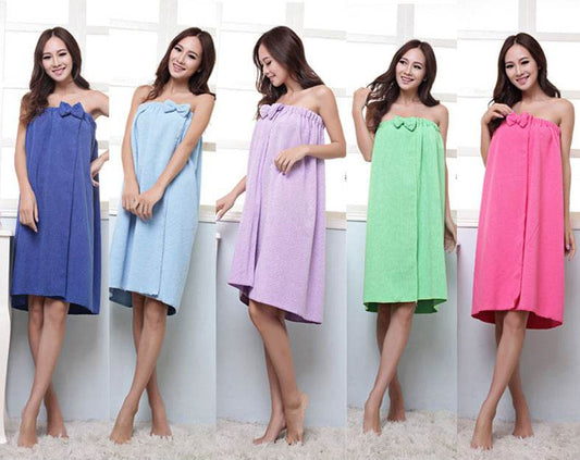 Ultra-fine Top Bow Wearable Beauty Salon Bath Towels - Mubimart