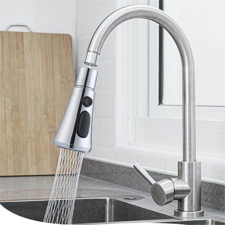 Universal Pressurized Faucet Sprayer Anti-splash 360 Degree Rotating Water Tap Three Stall Water Saving Faucet Nozzle Adapter - Mubimart
