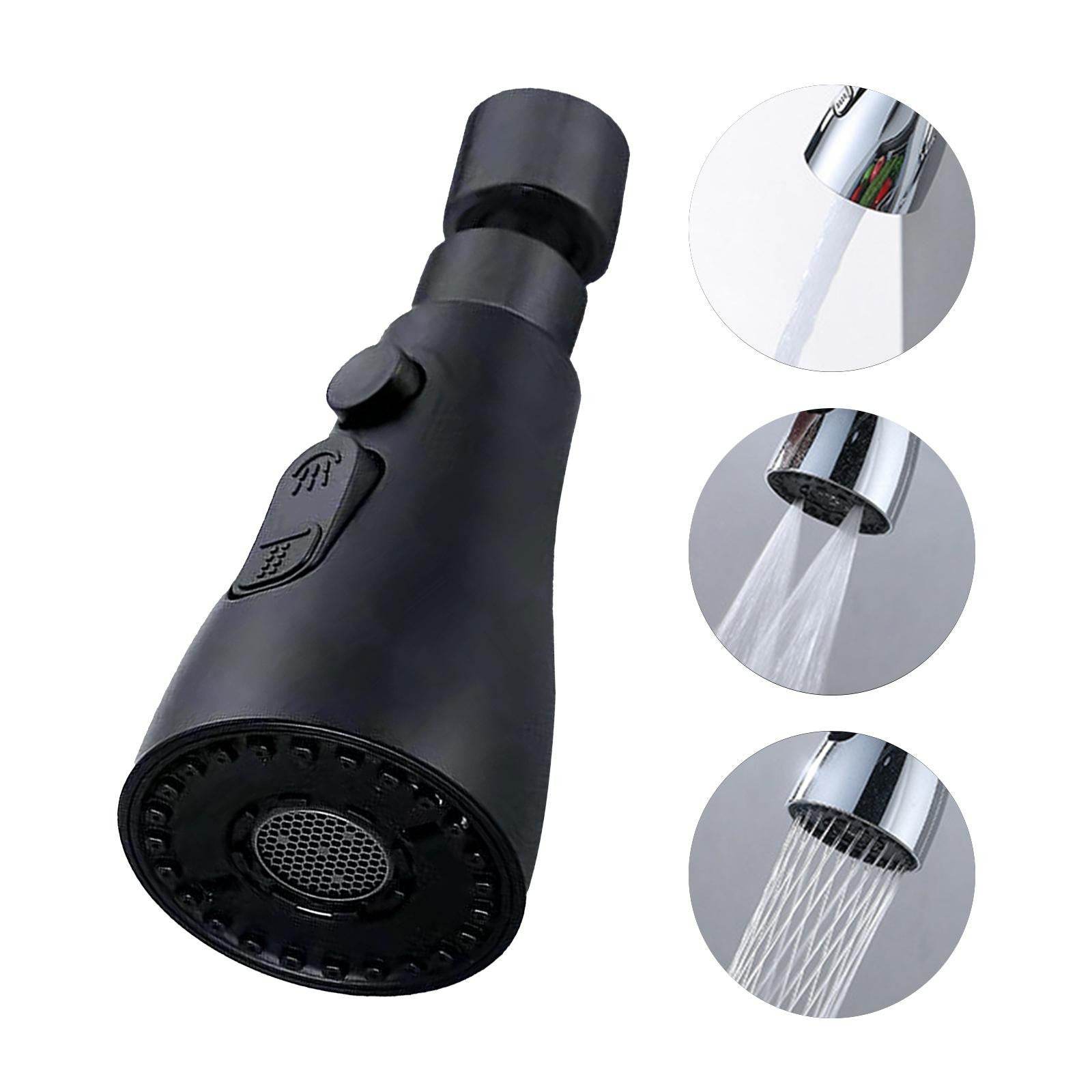 Universal Pressurized Faucet Sprayer Anti-splash 360 Degree Rotating Water Tap Three Stall Water Saving Faucet Nozzle Adapter - Mubimart