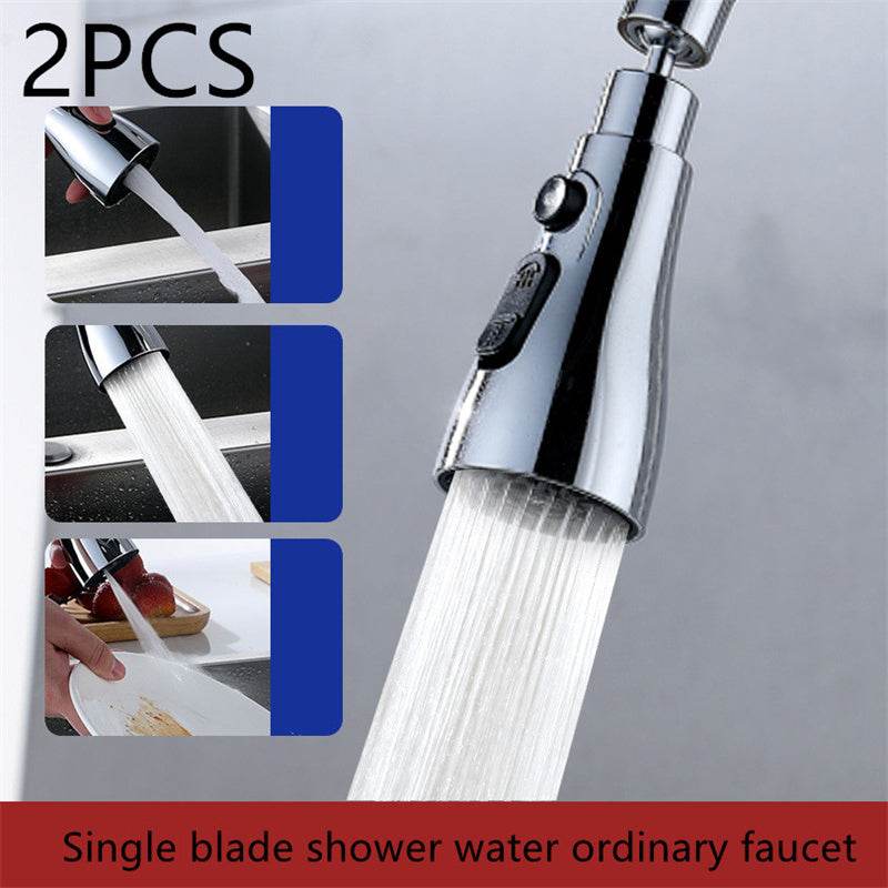 Universal Pressurized Faucet Sprayer Anti-splash 360 Degree Rotating Water Tap Three Stall Water Saving Faucet Nozzle Adapter - Mubimart