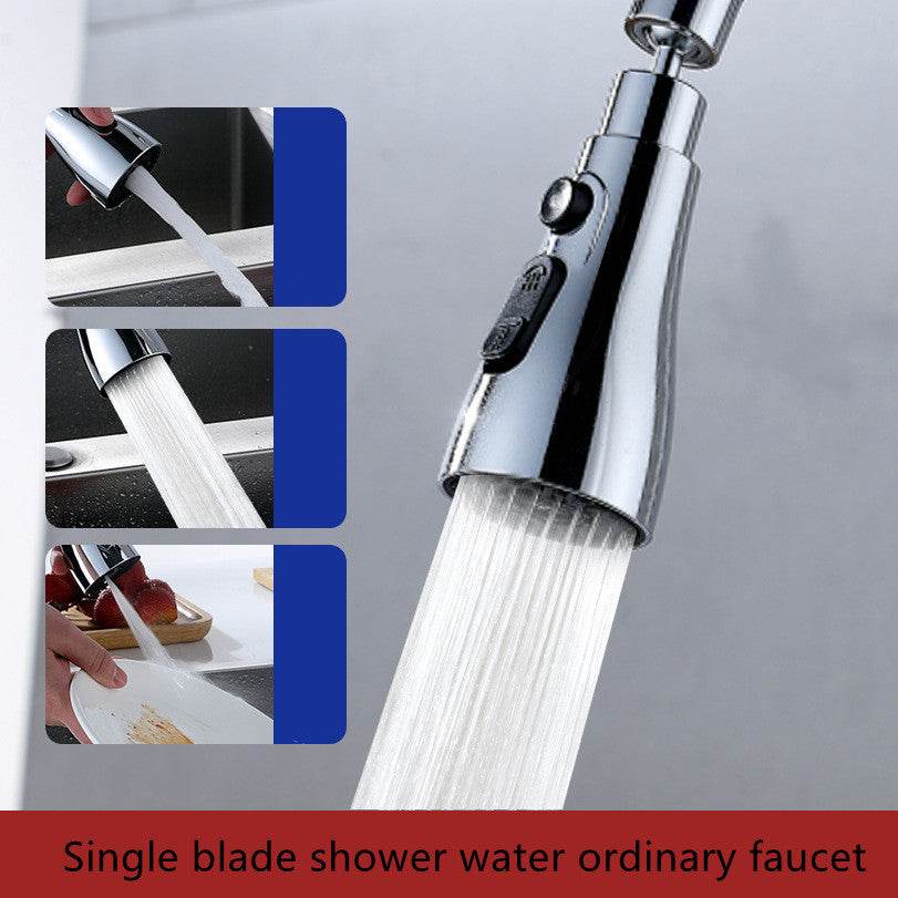 Universal Pressurized Faucet Sprayer Anti-splash 360 Degree Rotating Water Tap Three Stall Water Saving Faucet Nozzle Adapter - Mubimart