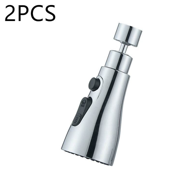 Universal Pressurized Faucet Sprayer Anti-splash 360 Degree Rotating Water Tap Three Stall Water Saving Faucet Nozzle Adapter - Mubimart