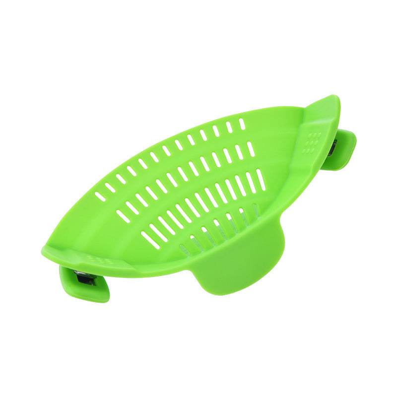 Universal Silicone Clip-on Pan Pot Strainer Anti-spill Pasta Pot Strainer Food Grade Rice Fruit Colander Strainer - Mubimart