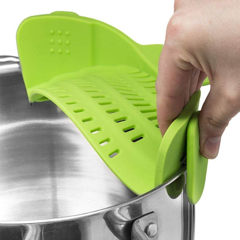 Universal Silicone Clip-on Pan Pot Strainer Anti-spill Pasta Pot Strainer Food Grade Rice Fruit Colander Strainer - Mubimart