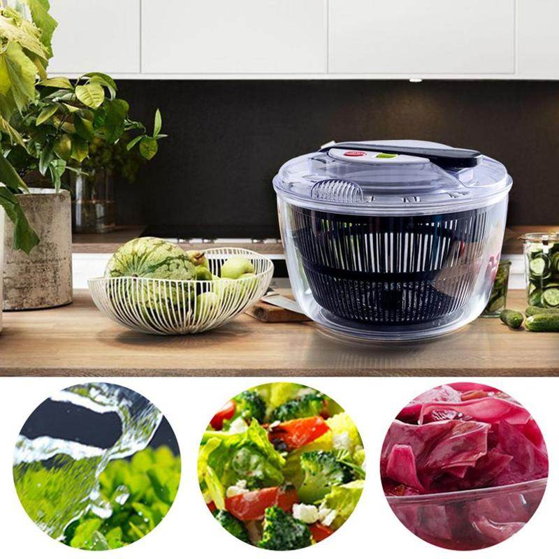 Useful Vegetables Fruits Dryer Salad Spinner Fruit Wash Clean Basket Storage Drying Machine Kitchen Tools Vegetable Dehydrator - Mubimart