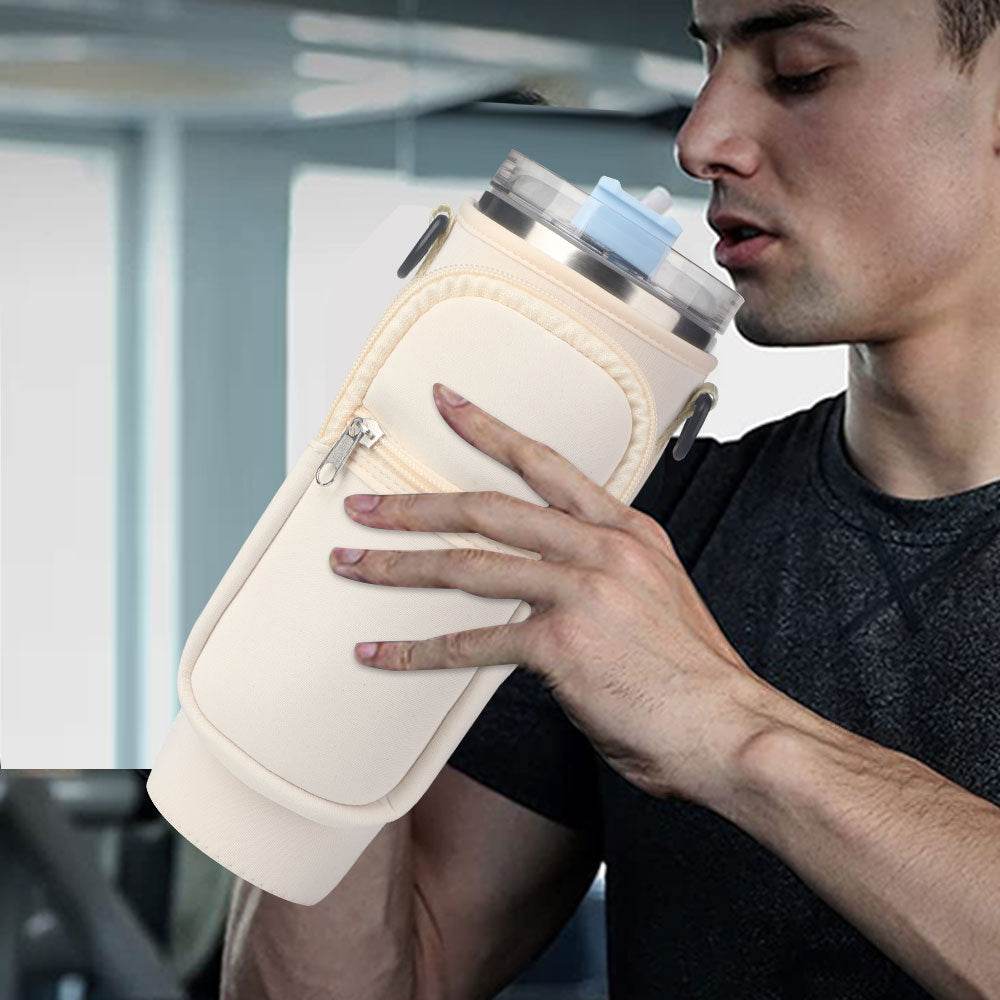 Vacuum Thermal Straw Cup Sleeve Sports Neoprene - Mubimart