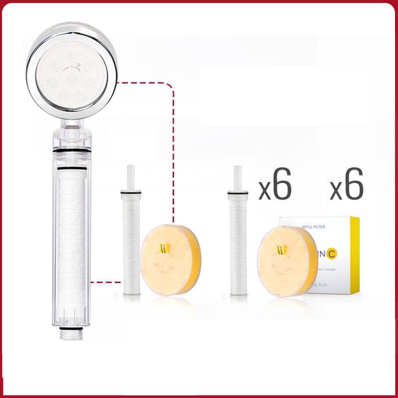 Vitamin C Dechlorination Soft Water Beauty Skin Shower Head Pressurized Shower Head - Mubimart
