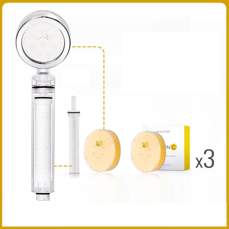 Vitamin C Dechlorination Soft Water Beauty Skin Shower Head Pressurized Shower Head - Mubimart