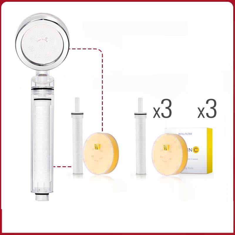 Vitamin C Dechlorination Soft Water Beauty Skin Shower Head Pressurized Shower Head - Mubimart