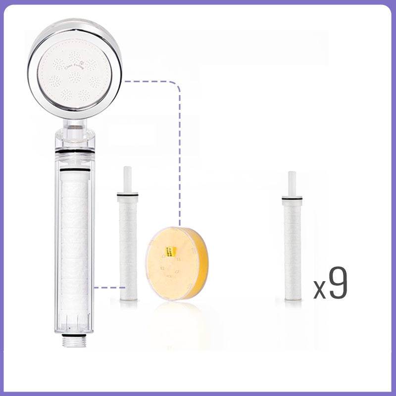 Vitamin C Dechlorination Soft Water Beauty Skin Shower Head Pressurized Shower Head - Mubimart