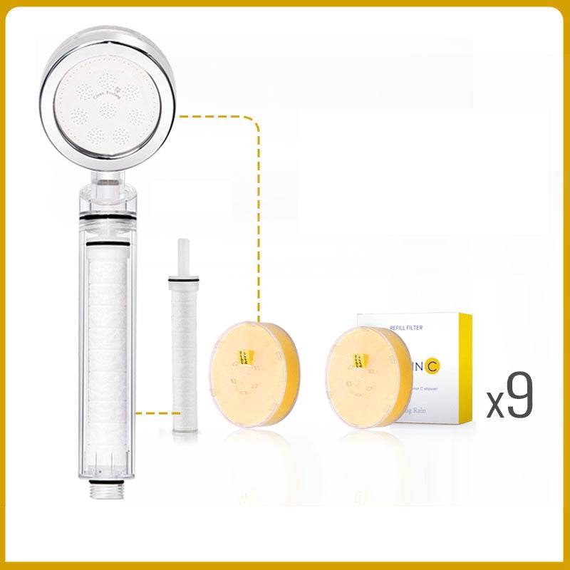 Vitamin C Dechlorination Soft Water Beauty Skin Shower Head Pressurized Shower Head - Mubimart