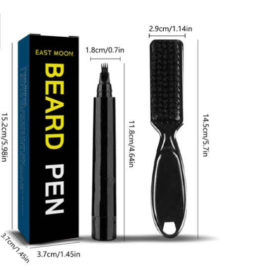 Waterproof Beard Pen Beard Filler Pencil And Brush - Mubimart