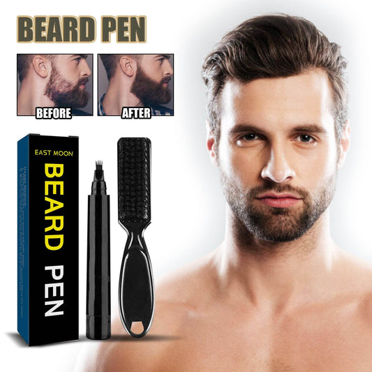 Waterproof Beard Pen Beard Filler Pencil And Brush - Mubimart