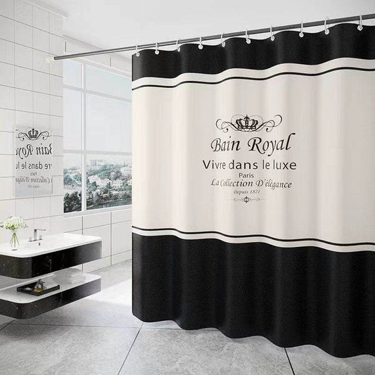 Waterproof Shower Curtain Spring Spun Polyester Shower Curtain - Mubimart