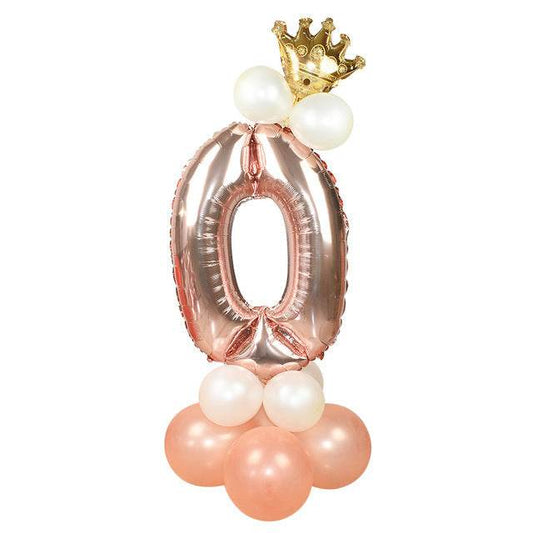 Wedding Decoration Rose Gold Number Balloon Birthday Party Supplies Aluminum Foil - Mubimart