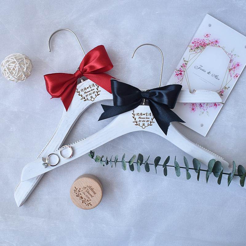 Wedding Hanger High-grade Solid Wood Hanger Bow - Mubimart