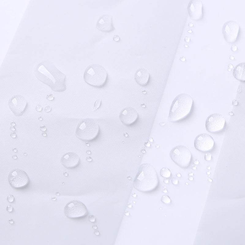 White Striped Waterproof Bathroom Door Curtains - Mubimart