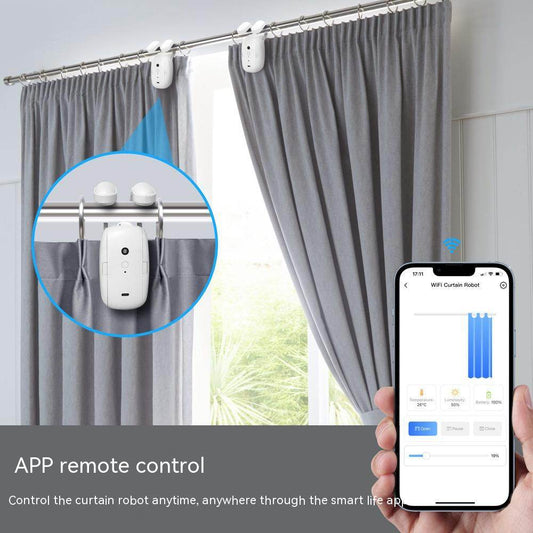 Wifi Curtain Robot Smart Home Roman Rod Electric Curtain Companion - Mubimart
