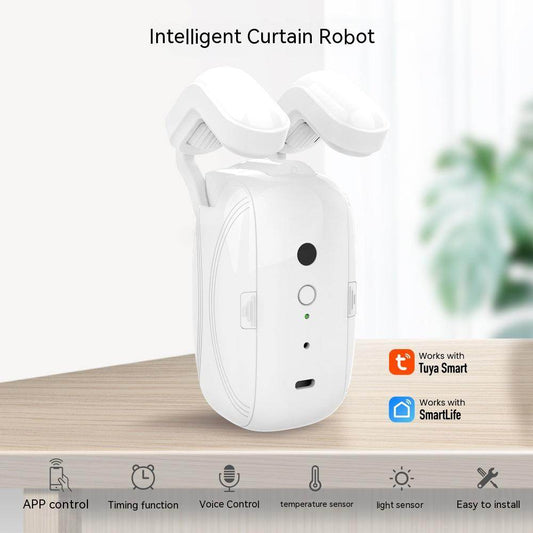 Wifi Curtain Robot Smart Home Roman Rod Electric Curtain Companion - Mubimart