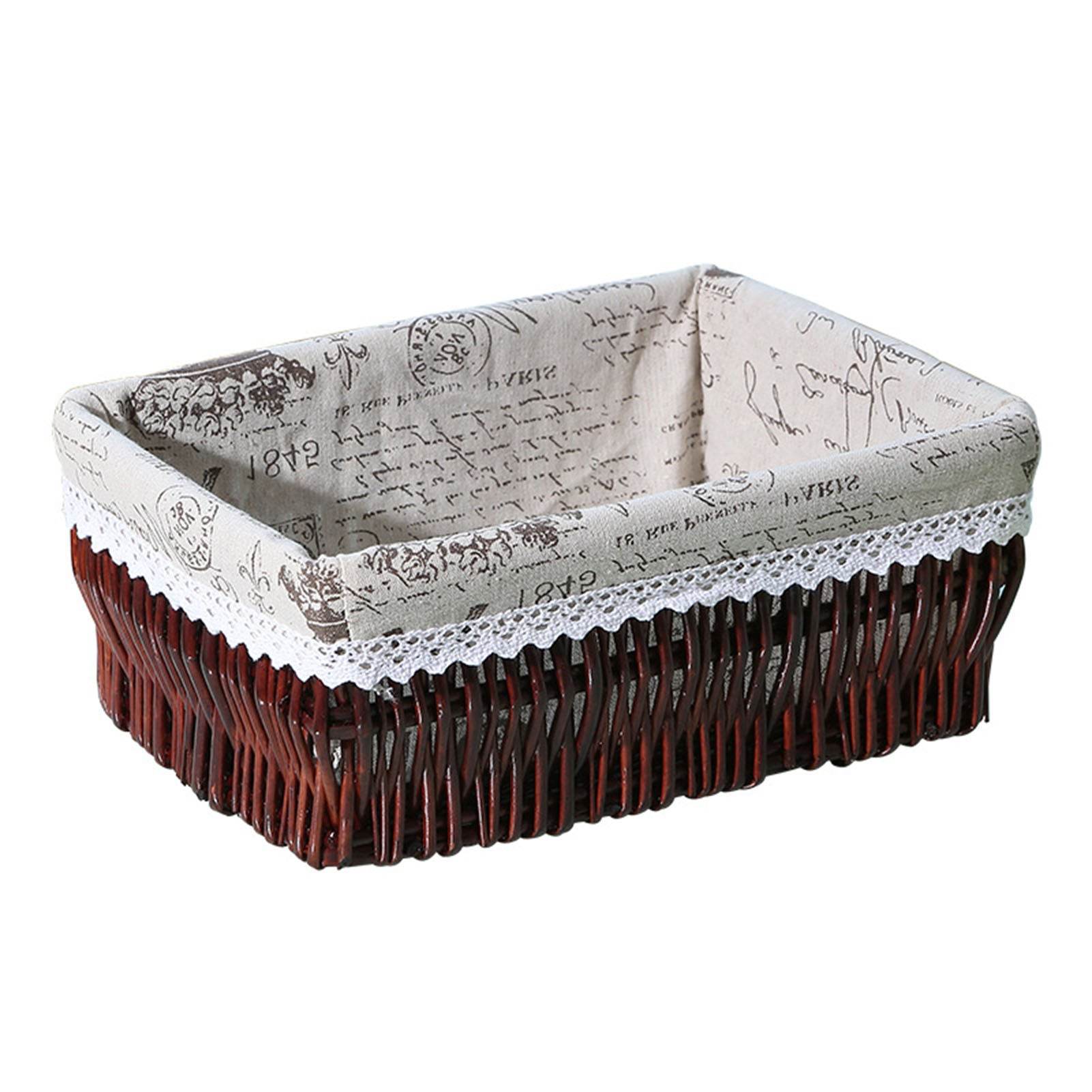 Willow And Rattan Kitchen Organize Storage Baskets - Mubimart