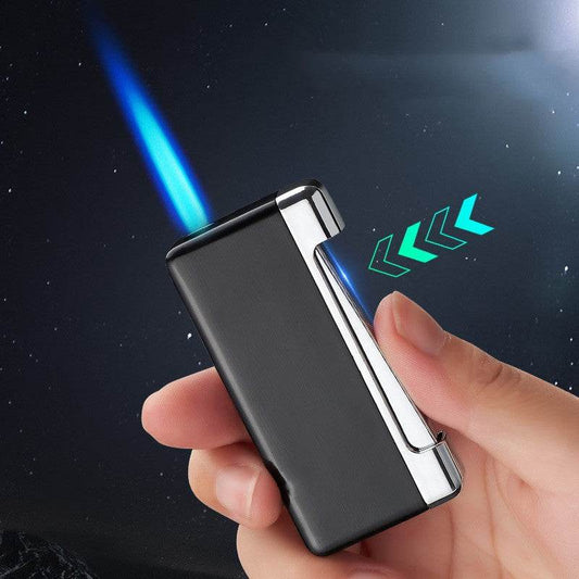 Windproof Lighter Electronic Blue Flame Inflatable Lighter - Mubimart