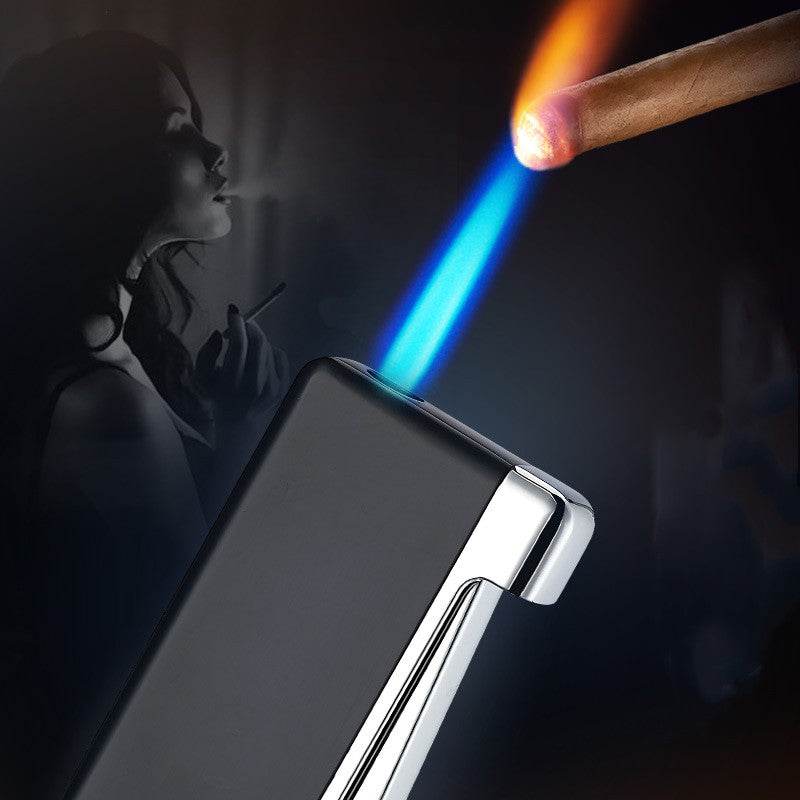Windproof Lighter Electronic Blue Flame Inflatable Lighter - Mubimart