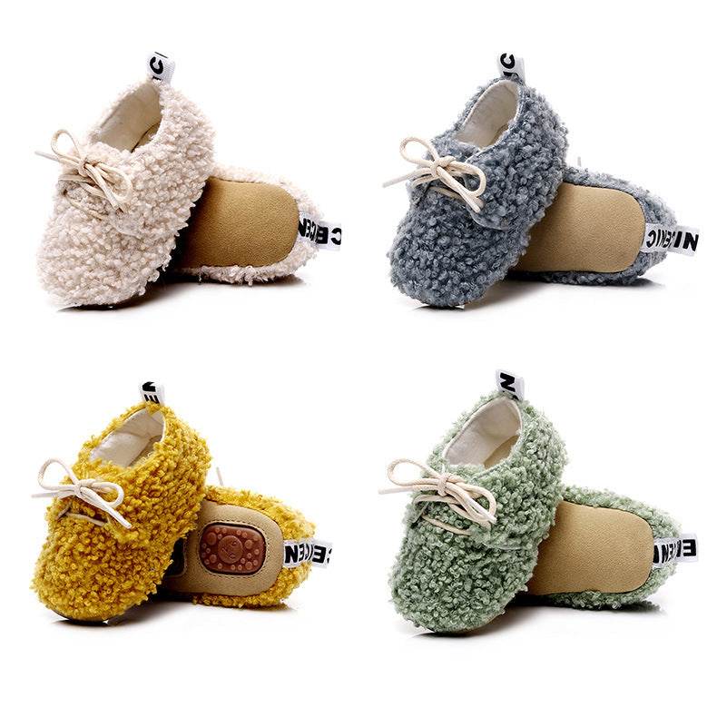 Winter New British Style Lace-Up Cotton Shoes, Soft Sole, Hard Sole, Children'S Baby Toddler Shoes 0-1-2 Years Old - Mubimart