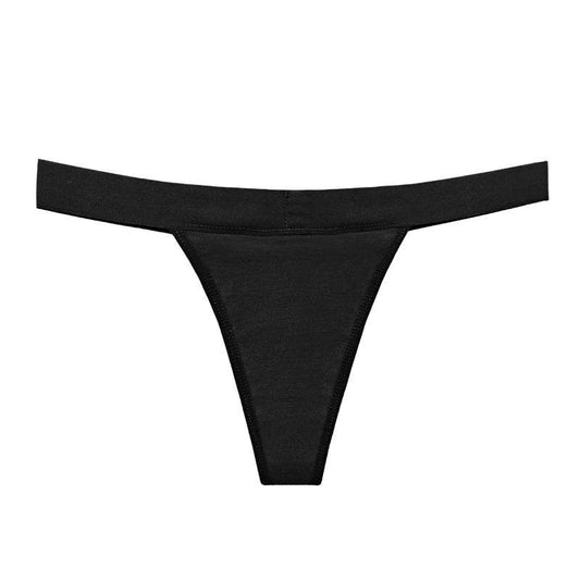 Women Breathable Cotton Thong Period Underwear Low Rise Briefs - Mubimart