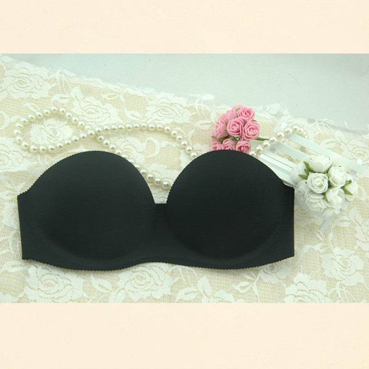 Women Front Closure Silicone Self-Adhesive Half Cup Wire Free Backless Strapless Seamless Push Up Bra For Female Intimates - Mubimart