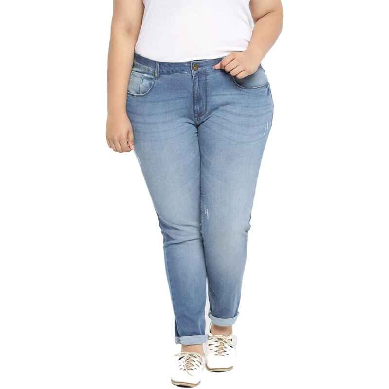 Women Plus Size Straight Jeans