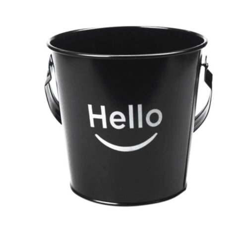 Wrought Iron Black And White Smile Ice Bucket Mini Bucket Fries Snack Fries Bucket - Mubimart