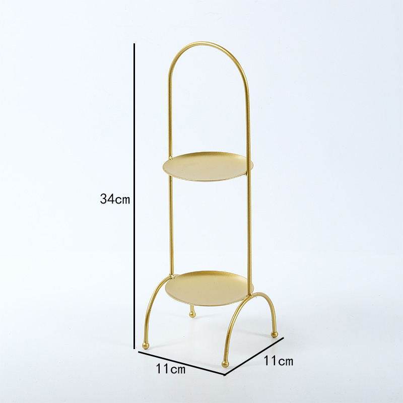 Wrought Iron Cake Stand Cake Dessert Pastry Fruit Display Tray - Mubimart