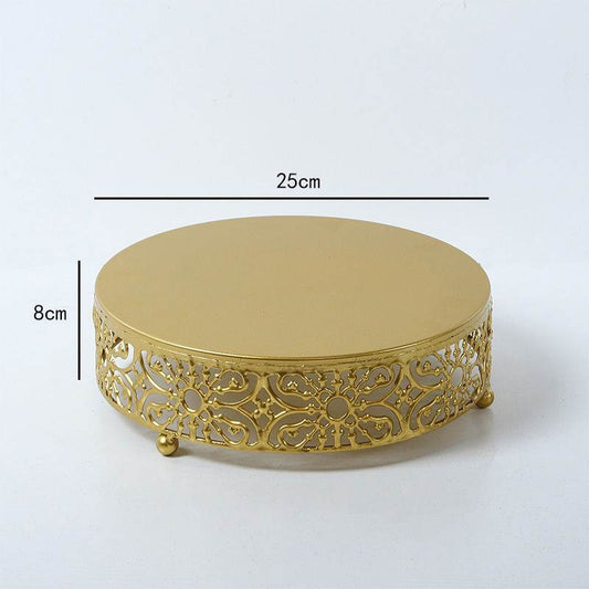 Wrought Iron Cake Stand Cake Dessert Pastry Fruit Display Tray - Mubimart