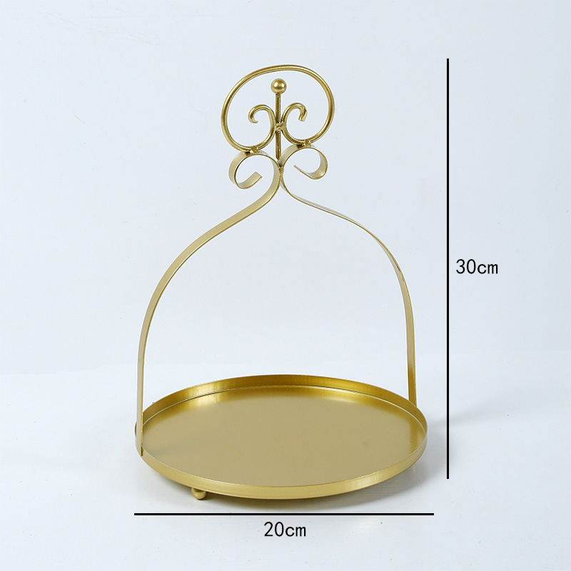 Wrought Iron Cake Stand Cake Dessert Pastry Fruit Display Tray - Mubimart