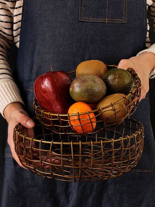 Wrought Iron Fruit Tray Basket - Mubimart