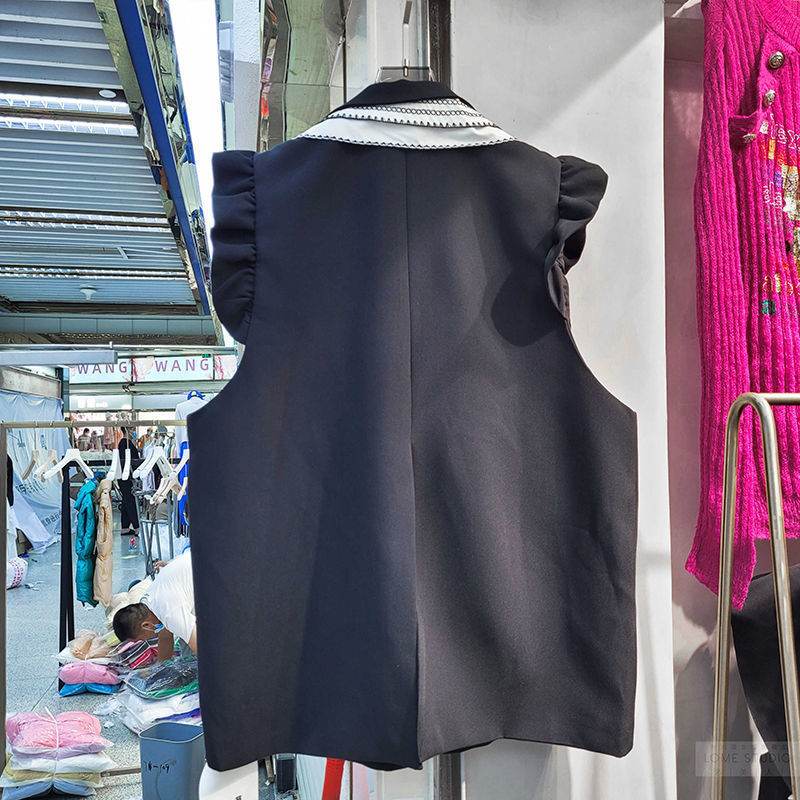 European Goods Suit Vest Women's One Button Suit Vest Top - Mubimart