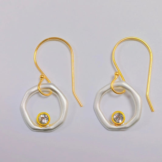 Irregular Circles Eardrops Rhinestone Sweet