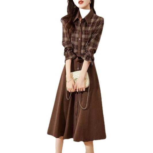 Plaid shirt dress - Mubimart