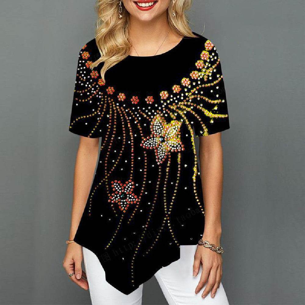 Printed Shirt Loose T-shirt Plus Size Shirt - Mubimart