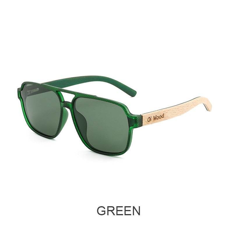 Wooden Sunglasses Polarized Sun Protection Vintage Sunglasses - Mubimart