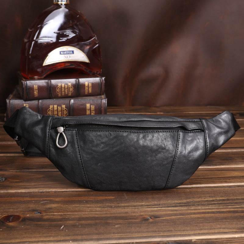 Men's Small Leather Sports Fanny Pack - Mubimart