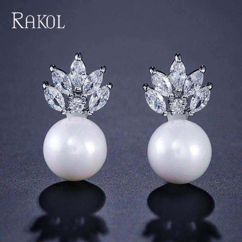 Fashion Simple Pearl Stud Earrings Women - Mubimart