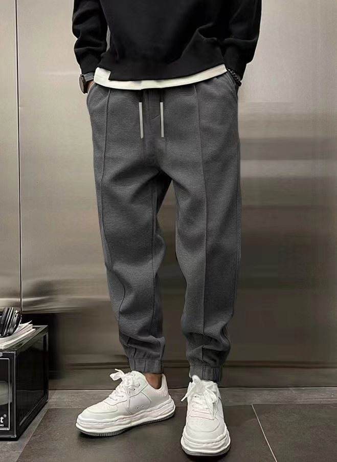 Thicken Ankle-tied Drawstring Leisure Sweatpants - Mubimart